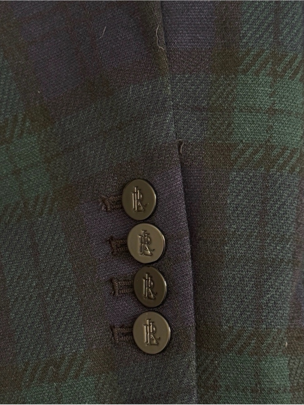 Ralph Lauren Blackwatch Plaid Blazer in Navy and Green - Picture 3 of 3